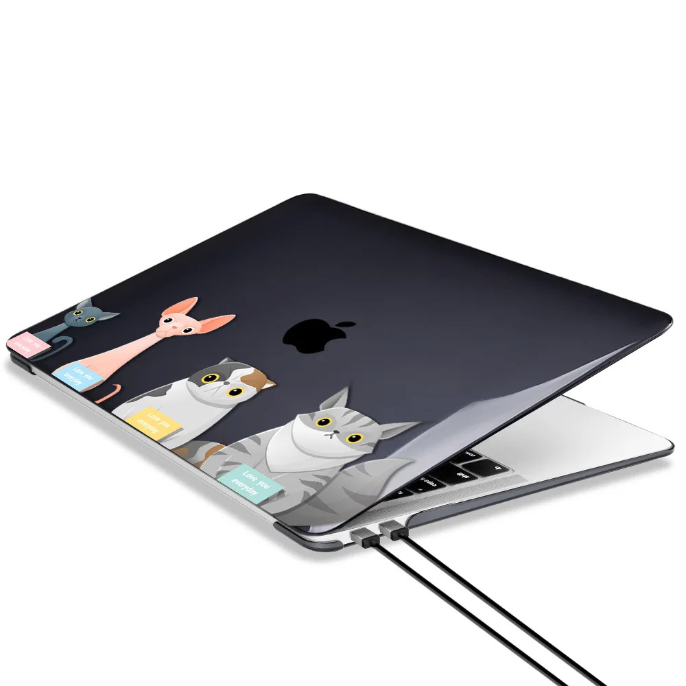 Redlai Симпатичный кот собака чехол для Macbook Air Pro Retina 11 12 13 15 16 дюймов Touch Bar A2289 A2338 2020