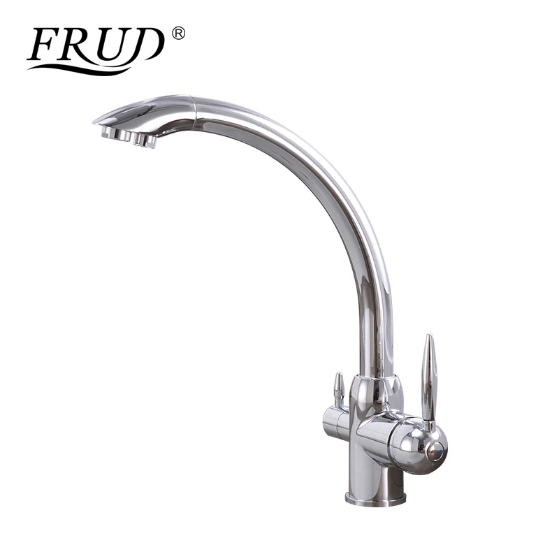 

FRUD High Quality Deck Mounted Purification Kitchen Faucet Dual Water Outlet Filter Mixer Tap for Kitchen Dual Handle Y40045