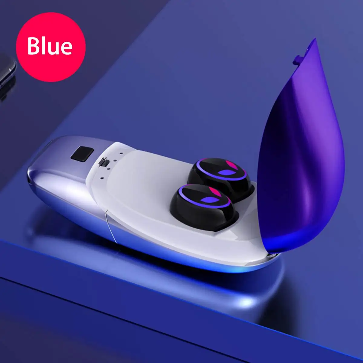 Bluetooth 5,0 мини TWS Беспроводные наушники 6D HIFI стерео Handsfree наушники водонепроницаемые Игровые наушники для телефона - Цвет: Синий