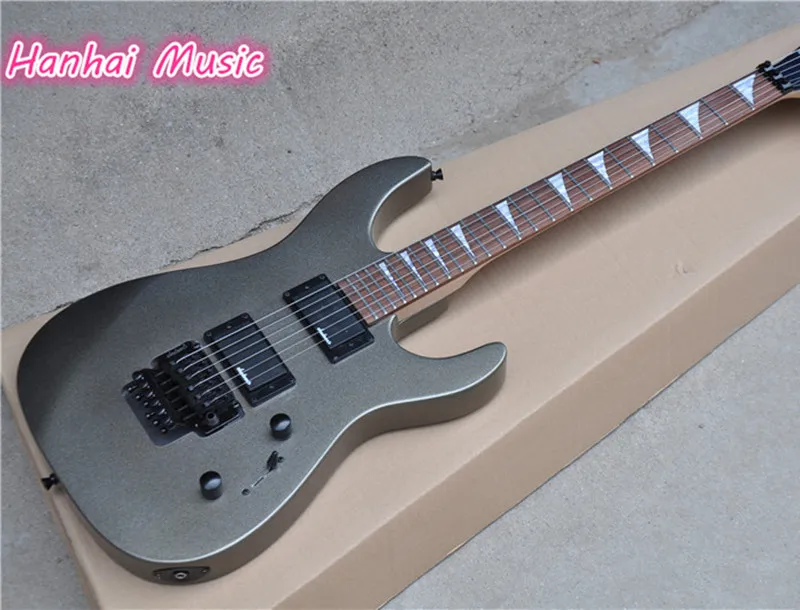 

Popular Electric Guitar,Metallic Grey Color with Black Hardware,Floyd Rose,24 Frets,Maple Fingerboard,can be Customized