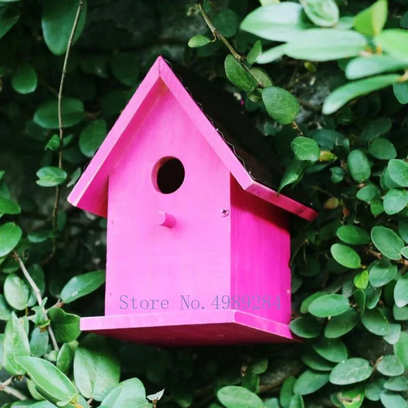 

Bird house Bird nest Home outdoor garden decoration accessories Breeding house Wild bird protection hanging Handmade wood