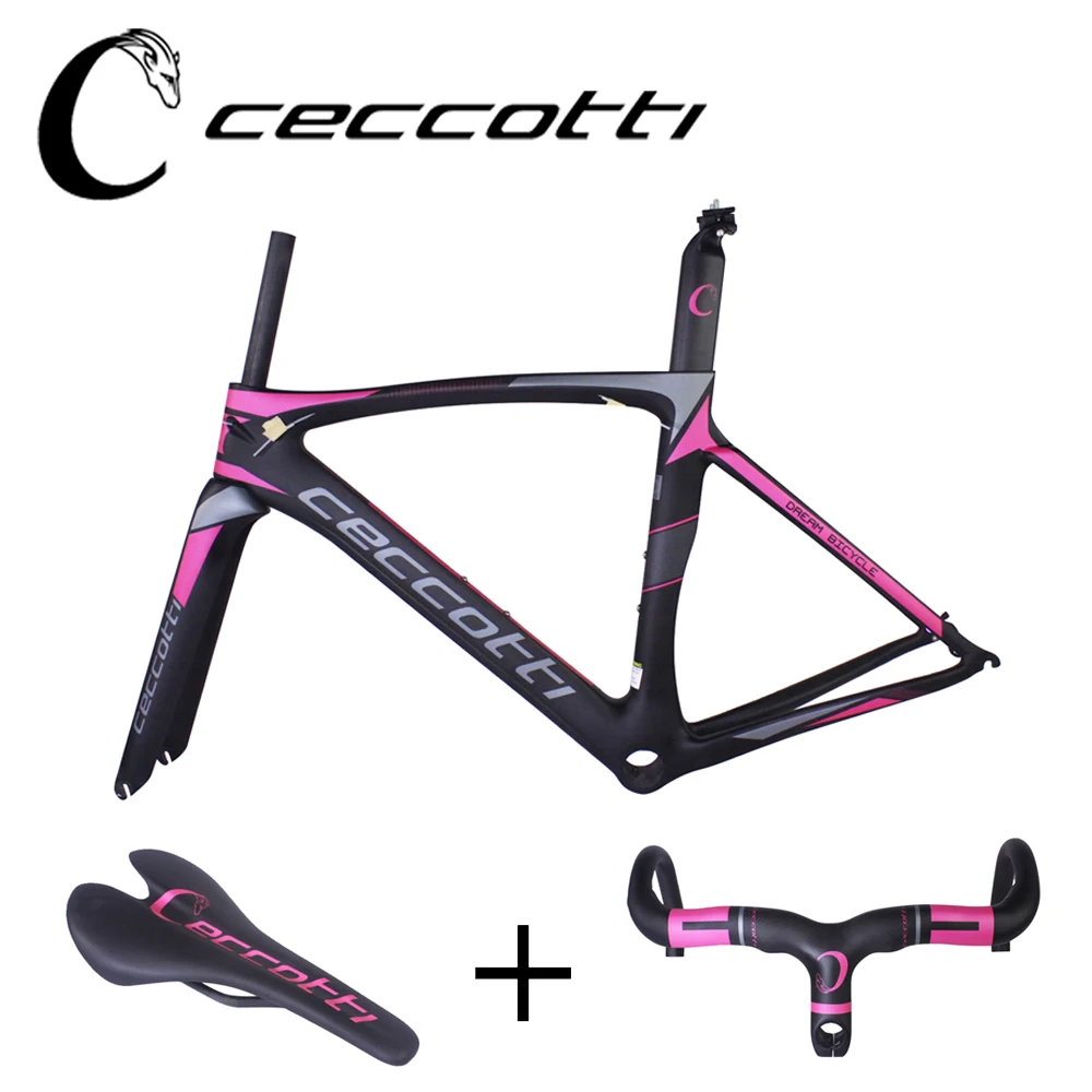 Discount C09-1 red color CECCOTTI carbon road bike frameset t1000 UD carbon saddle handlebar PF30 race bike 18 Discount C09-1 red color CECCOTTI carbon road bike frameset t1000 UD carbon saddle handlebar PF30 race bike 18