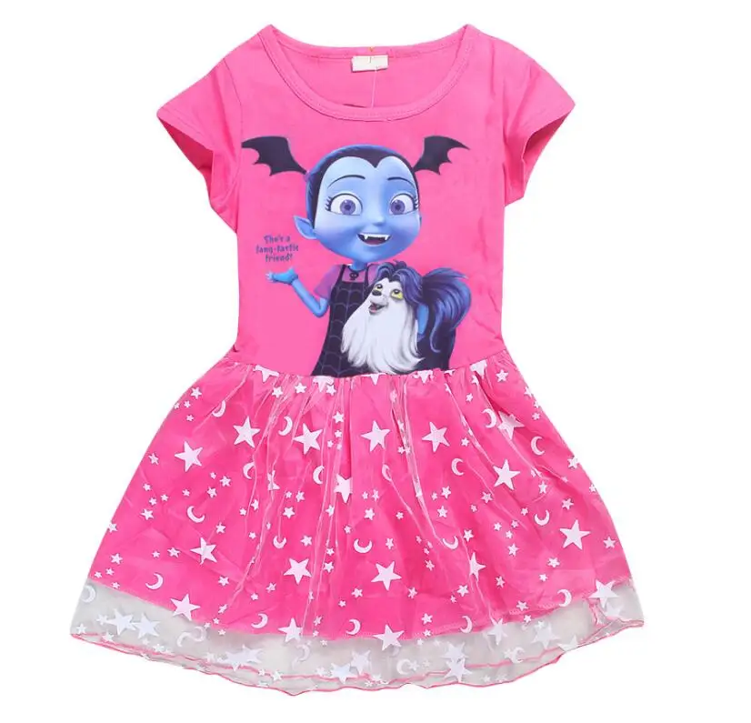 

New Baby Girls Dress Vampirina print Cotton Vestidos Christmas Dress Princess Costume for Kids Clothes Children Dresses