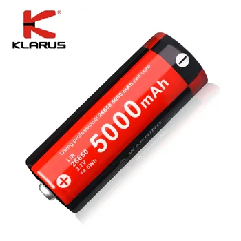 

KLARUS Rechargeable Li-ion 3.7V 5000mAh 26650 Battery for LED Flashlight ,Multiple Protection