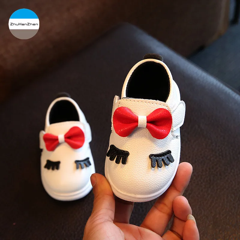 

2019 Cartoon bowknot baby girls casual shoes fashion princess shoes newborn soft shoes first walk kids sneakers infant prewalker