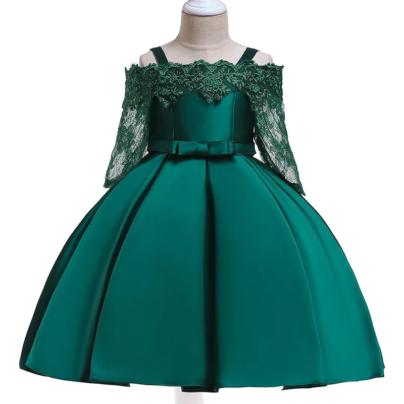 Girl Dress For Wedding Baby Girl 3-10 Years Birthday Outfits Children's Girls First Communion Dresses Girl Kids Party Wear - Цвет: green