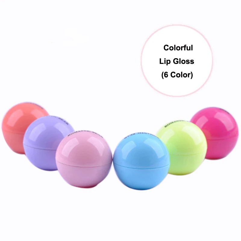 6Pcs/Lot 6 Macaron Color 3D Ball Lipstick Organic Ingredient Lip Balm Sweet Taste Natural Plant Embellish Lip Beauty Makeup Care