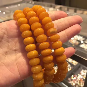 

Natural old amber honey wax 108 beads 11mm a large waxy mellow Beautiful