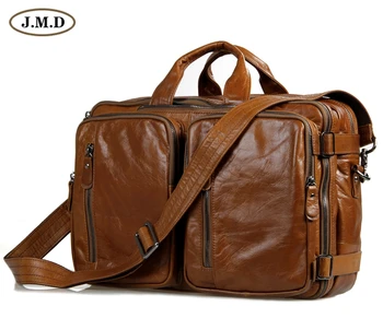 

100% Guarantee Genuine Leather Free Ship Travel Briefcase Handbag Laptop Bag For Men # 7014B
