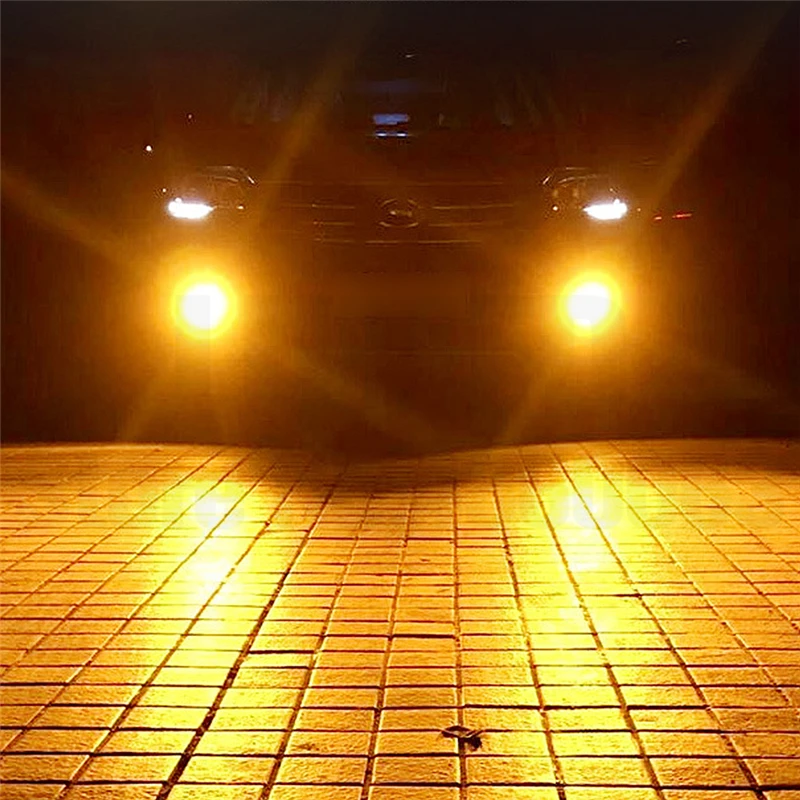 1 пара H4 H7 светодиодный автомобильный противотуманный светодиодный светильник, Лампа H1 H11 880 9006, два цвета, автоматический светильник s, постоянное изменение цвета, мигающий