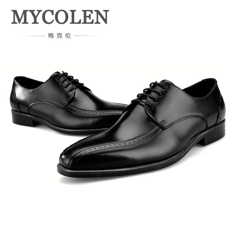 

MYCOLEN Fashion Gentleman Genuine Leather Shoes Men Formal Shoes Luxury Business Men Dress Wedding Shoes Erkek Ayakkabi Deri