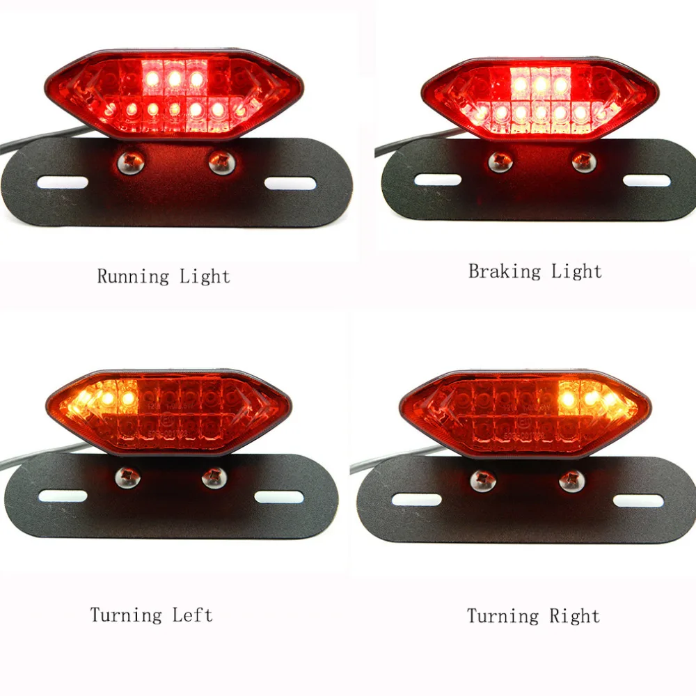 New Custom Motorcycle Brake License Plate Tail Light With Integrated
