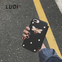 LUDI font b 2018 b font Korea Diamond Bee Peal Studed Fashion Case for font b