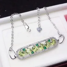 Браслет-цепочка с Перидотом,, натуральный настоящий перидот, браслеты из серебра 925 пробы, 0.5ct* 6 шт, драгоценный камень# TF1892612