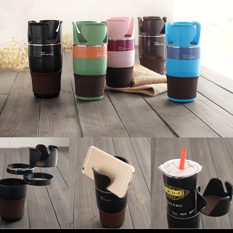 

Car Organizer Auto Phone Drink Cup Holder Coins Keys Storage Box Stowing Multi-function 3 Layers Tidying Case