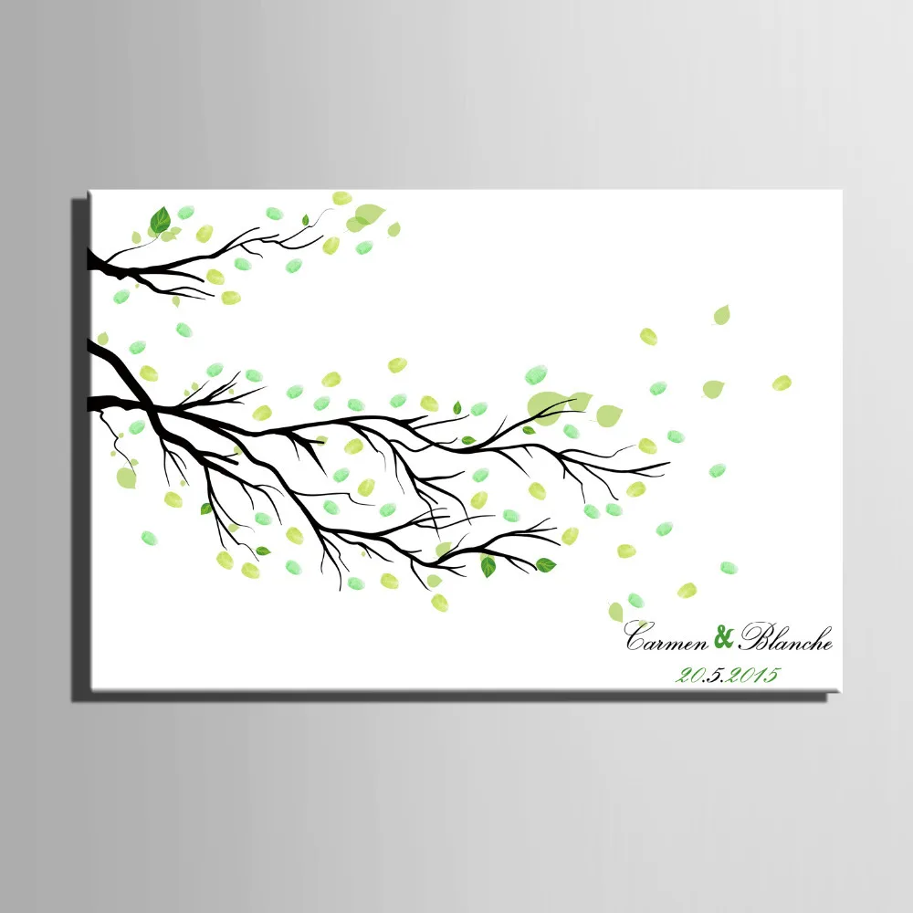 aliexpress com buy fingerprint tree signature canvas print spring