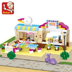 Sluban Building Block Girl Dream Friends Ресторан 257 шт. развивающие Кирпичи Игрушка-мальчик без розничной коробки