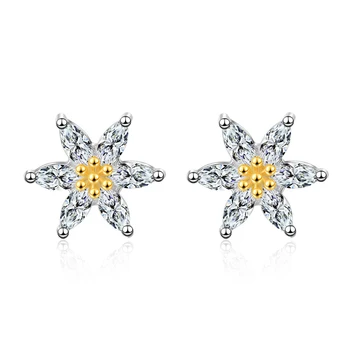 

XIYANIKE 925 Sterling Silver Small Daisy New Fashion Creative Earrings European And American Zircon Trinkets Women