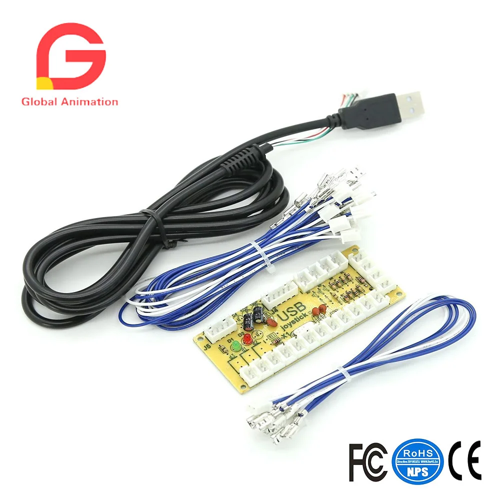 Arcade Button and Joystick DIY KIT for2 players PC PS/3 2 IN 1 to arcade joystck interface USB 2 player to Jamma Joystick&Button Arcade Button and Joystick DIY KIT for2 players PC PS/3 2 IN 1 to arcade joystck interface USB 2 player to Jamma Joystick&Button