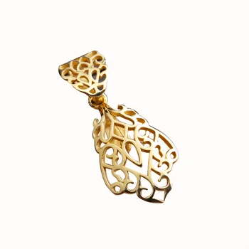 

Sterling Silver 925 Yellow Gold Color Filligree Women Pendant Semi Mount Pendant for Amber Agate Lapis Lazuli Setting