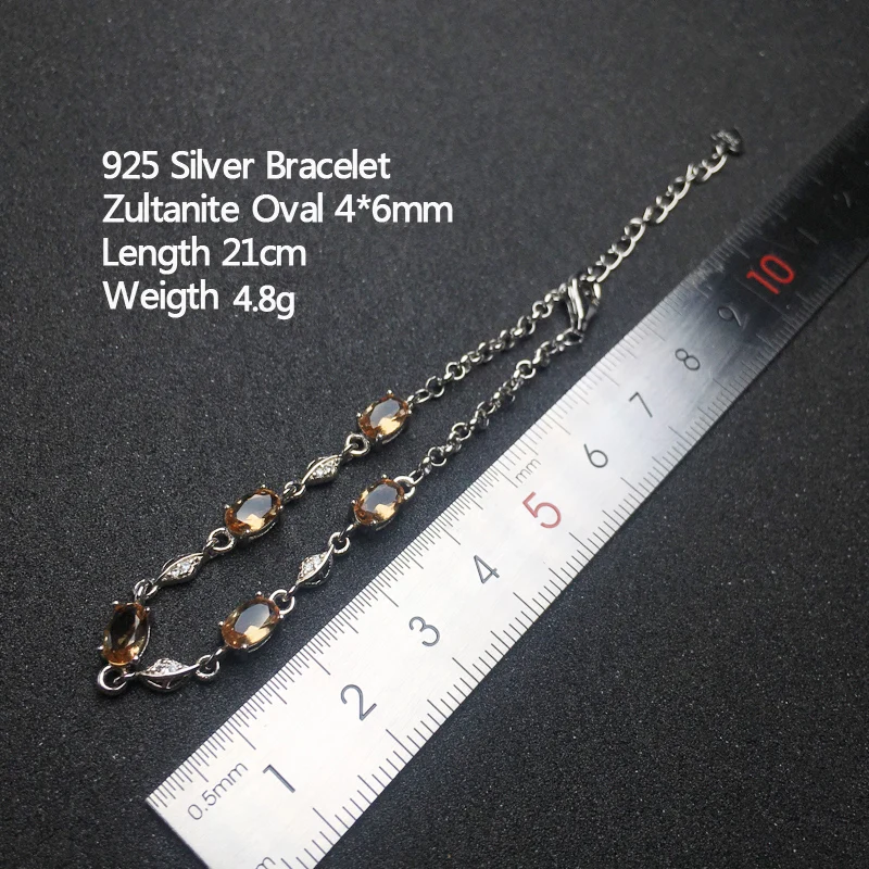 CSJ вечерние s браслеты из стерлингового серебра 925 пробы с овальной огранкой из зултанита 4*6 мм, цветные ювелирные украшения для женщин, подарок на свадьбу