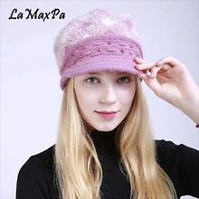 LaMaxPa новые повседневные женские теплые зимние шапки Skullies cap s женские поп хлопковые шапки-бини шапка женская шапочка шапка Femme Chapeau