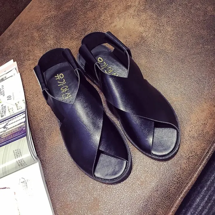 black work sandals for summer