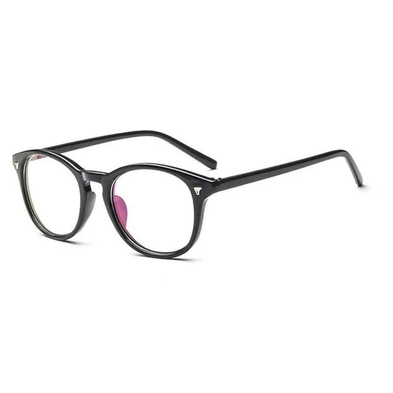 SO& EI Модная ретро оптическая оправа Экспресс очки формула леопардовая круглая оправа может быть оснащена близорукостью - Цвет оправы: Glossy black