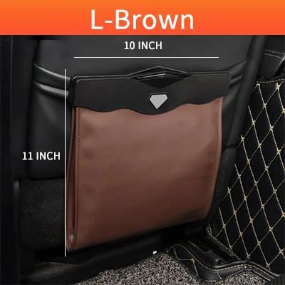 Syntus LED Car Trash Can Waterproof Garbage Bag Large Artificial Leather Storage Pocket Leak Proof Reusable Back Seat Hanging Auto Garbage Can Suspended Folding Magnetic Adsorption Black 