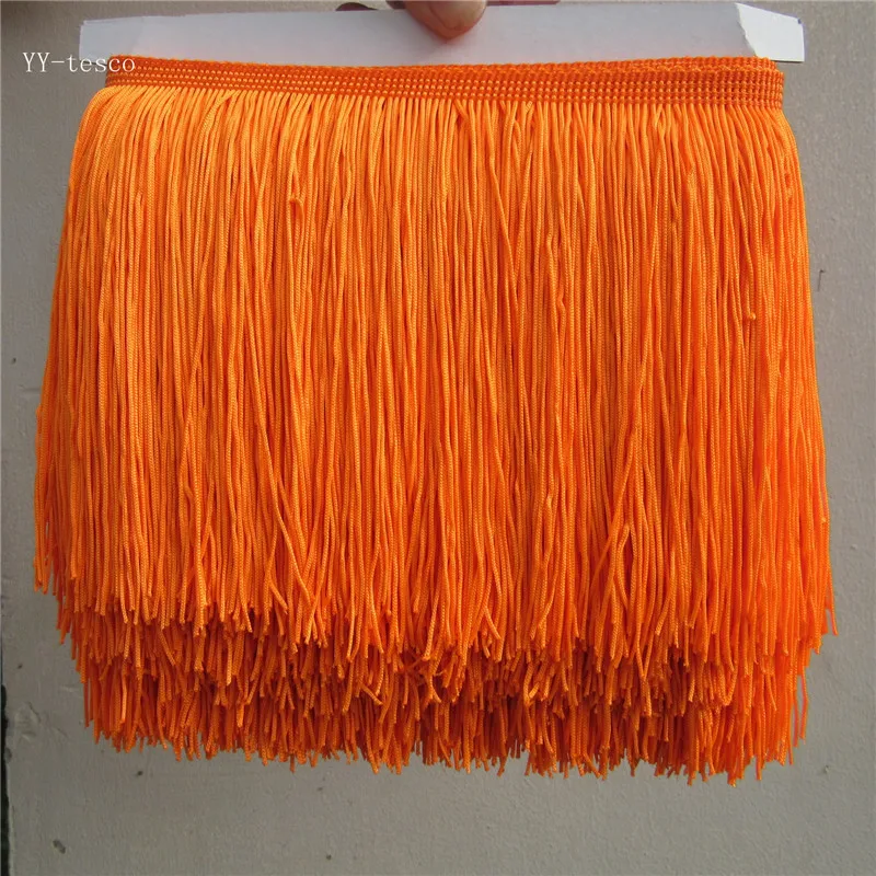 YY-tesco 10 ярдов 15 см длинная кружевная бахрома отделка отделочная кисточка для Diy латинское платье сценическая одежда кружевные аксессуары лента - Цвет: Orange