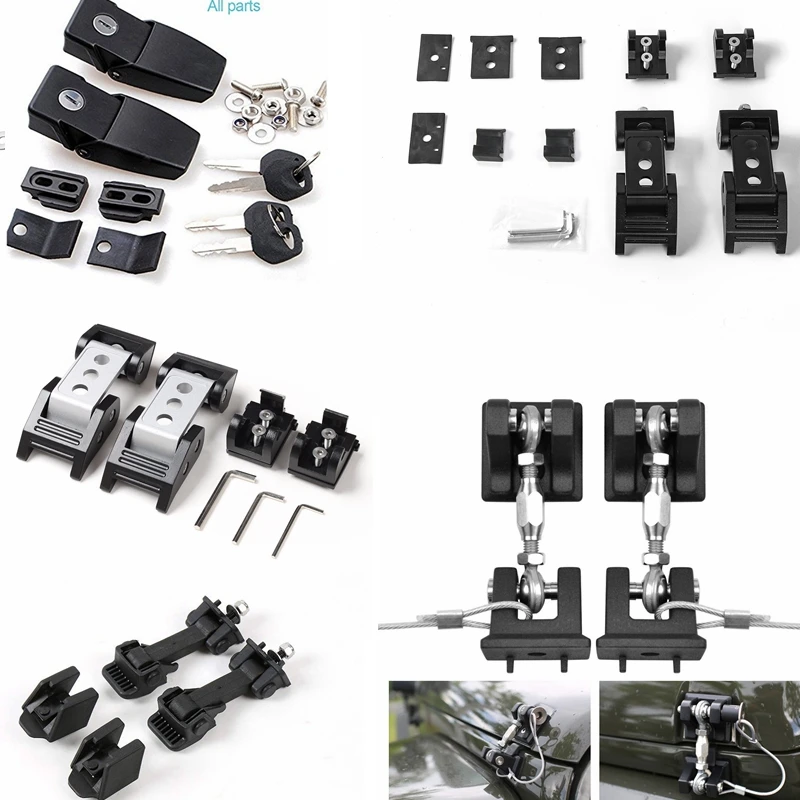 

ABS Car Exterior Protect Black Lock Hood Latch Catch Decoration For Jeep Wrangler JK Car Engine Hood Lock Latches Catch Locking