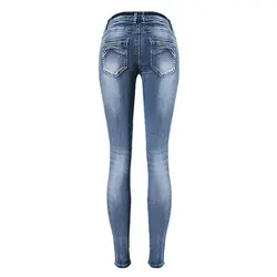 Mypf-Новый стиль Для женщин Винтаж Джинсы для женщин Мотобрюки отбеленные отверстие леди джинсы карандаш Брюки для девочек