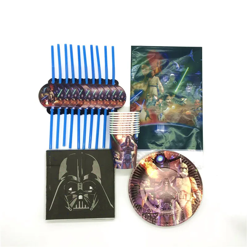 

Boys Favor Star Wars Theme Tableware 81Pcs/Lot Baby Shower Paper Cup Plate Straw Birthday Party Dish Napkin Table Cover Supply