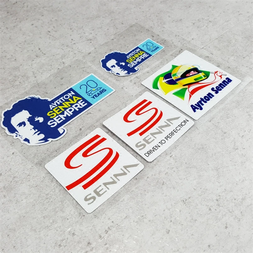 

5 styles Car Stickers Motorcycle Helmet Phone Sticker Decals for Forever Senna SEMPRE AYRTON
