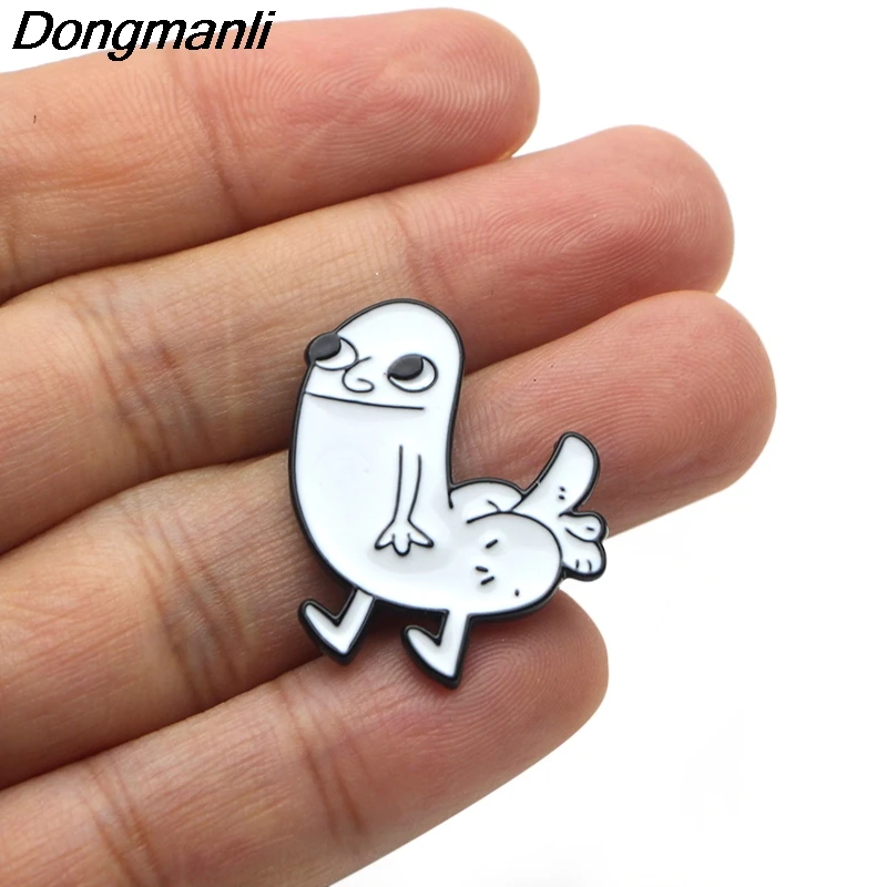 Забавные металлические эмалевые булавки и броши P3360 Dongmanli dickприклада для женщин