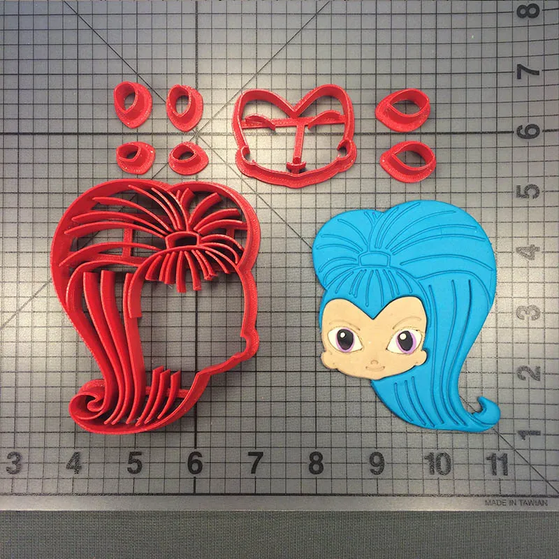 

Cute Face Cookie Cutter Custom Made 3D Printed Dexters Laboratory Dext Biscute Cutter Fondant Cake Decorating Cookie Cutter Set