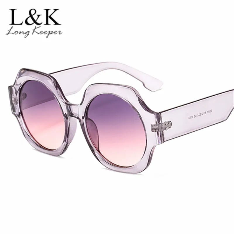 

2019 New Sunglasses Oversized Round Retro Sun Glasses Men Women Big Size Transparent Clear Lenes Goggles Trend Luxury UV400