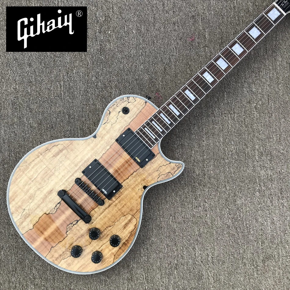 

NEW High quality hand-made electric guitar, Rotten wood electric guitar with rosewood fingerboard black hardware, free shipping1