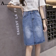 Plus size 4xl 5xl Sexy Booty High Waist Sexy Women Bodycon Skirt Femme Jean Hole Ripped Lady Denim Mini Skirts female Short Saia