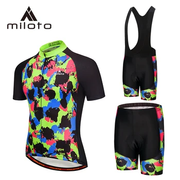 

MILOTO Short Pro Cycling Jersey Set Summer Men Cycling set Racing Bicycle Clothing Suit Breathable Road Mountain Bike Clothes