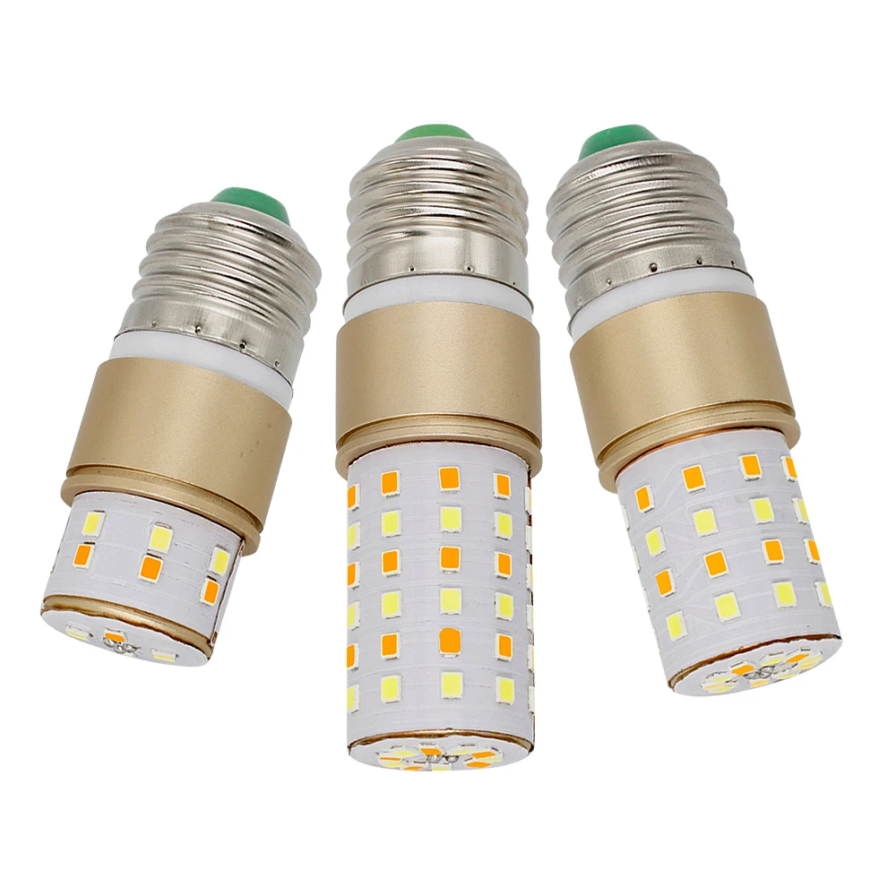 

3 Color Temperatures Golden Aluminum E27 LED Corn Bulb 85-265V Light Lamp SMD 2835 20 50 70 LEDs