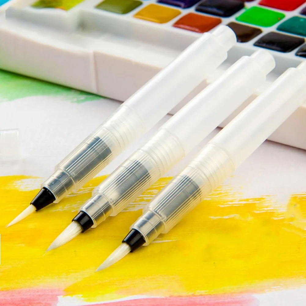 Water Ink Art Supplies Brushes Drawing Refillable Plastic Handle Nylon