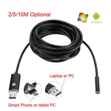Free shipping 6 LED 6.9mm Dia Waterproof USB Endoscope 5M Borescope Inspection Wire Camera With Mini Camera Mirror Hook Magnet