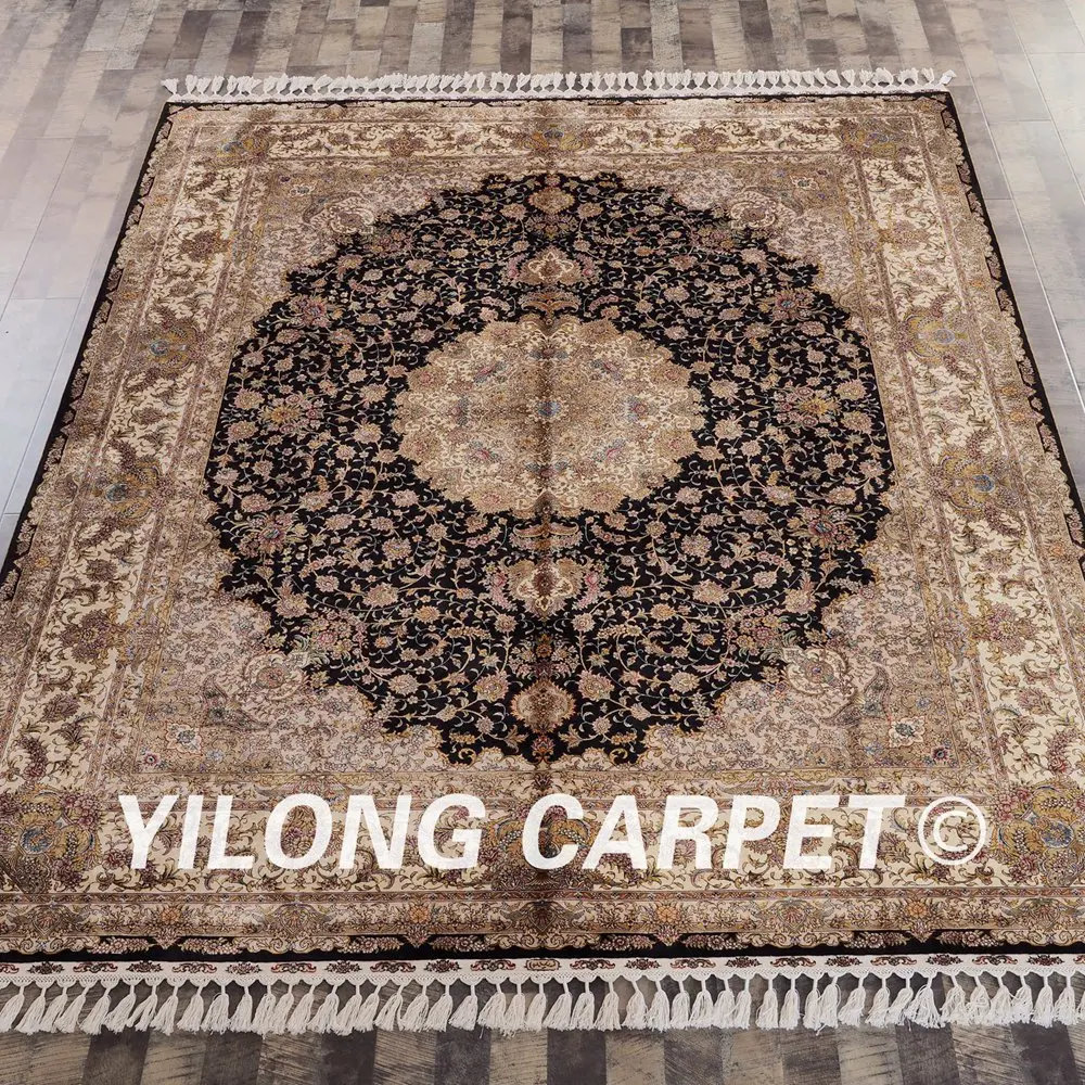 Yilong 8'x10' большой турецкий Синий Шелковый ковер большой синий шелковый ковер(YWX012A8x10