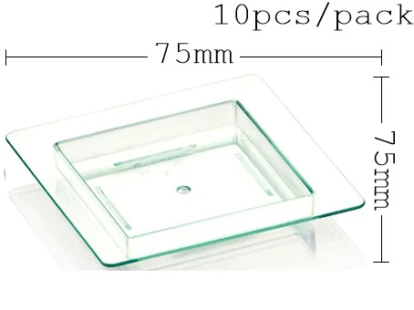Акция-вечерние принадлежности для свадьбы, одноразовая пластиковая посуда, 70*55 мм/60 мл прозрачная мини десертная квадратная чашка, 10/упаковка - Цвет: Черный
