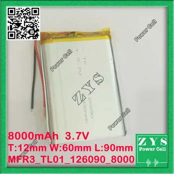 

New 8000mAh battery for Solar Charger Portable Solar Power Bank Outdoors Emergency External Battery,size:12x60x90mm 126090