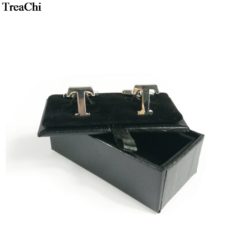 40Pcs Classic Cufflinks Box Black Leather 1Pair Cufflink Storage Case Cuff links Display Packaging Organizer Box 8*4*3cm