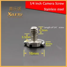 10 шт. 1/4 '-14 0,25 дюймов Штатив Quick Release Plate крепление Нержавеющая сталь D-шуруп с кольцом для цифровая фотокамера DSLR Manfrotto Gitzo