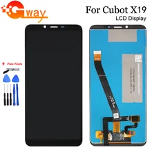 Display lcd cubot x19 5.93 polegadas 100%, testado com touch screen e digitalizador, montagem para cubot x19, acessórios para celular