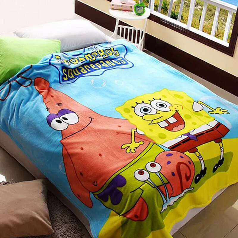 

SpongeBob Fleece Blanket Cartoon Minions Marie Cat Blanket on The Bed Baby Children Warm Blanket Gift 150x200cm Free Shipping